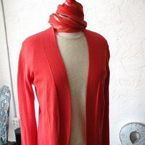 CHICOS  Coral long cardigan